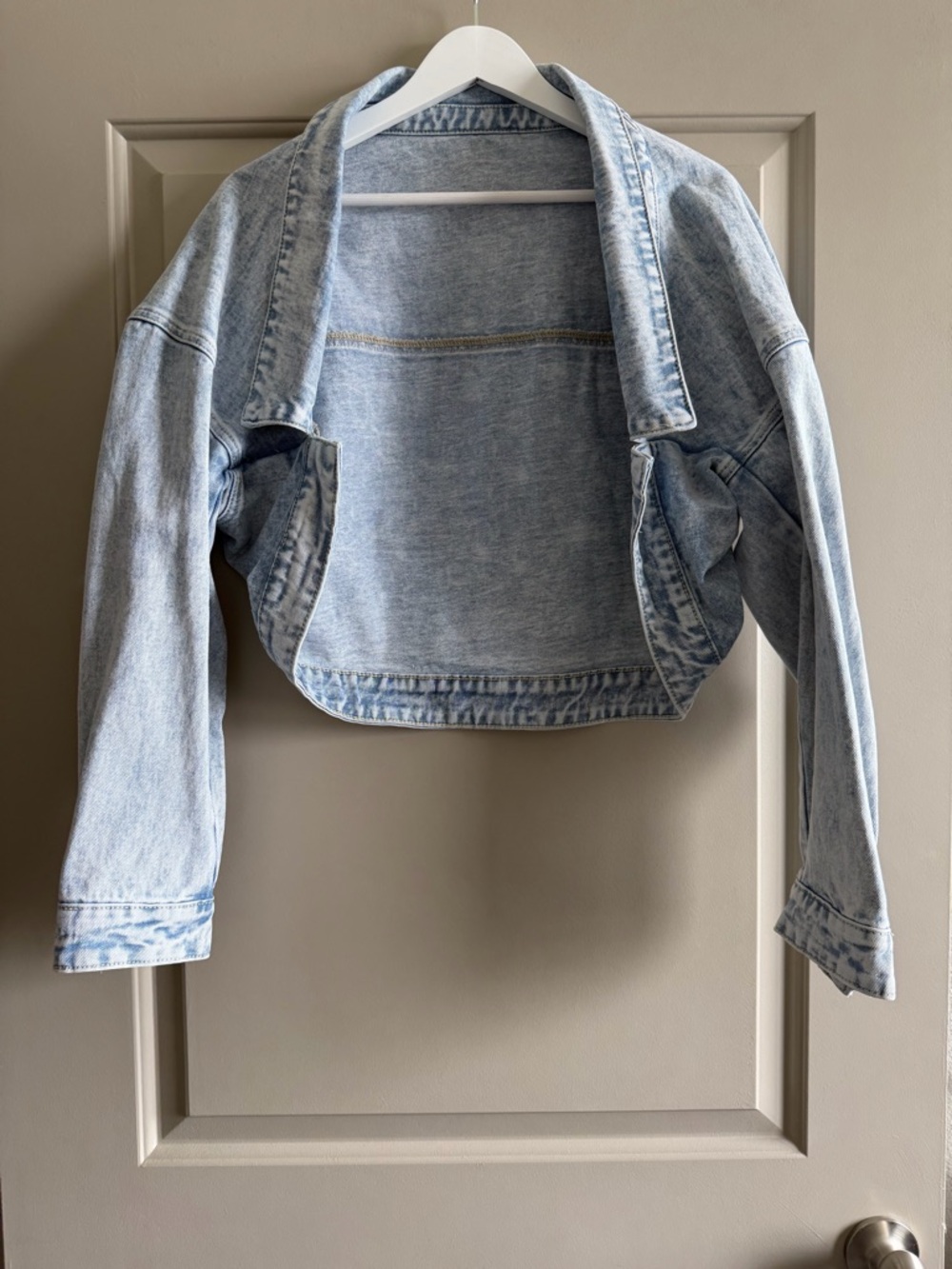 Light Wash Cropped Denim Jacket